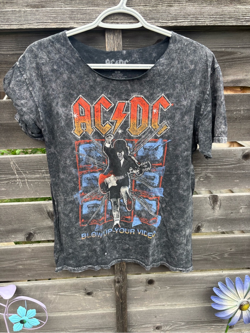 AC/DC Tee with Red, Yellow & Blue Graphic